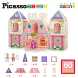 Princess Castle Theme Magnet Tile Building Blocks 60pc