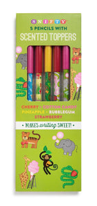 ANIMAL PARTY SCENTED PENCIL TOPPERS 5 PACK