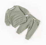 sweat suit Baby Toddler 2pc Cotton set: Brown / 6-12m