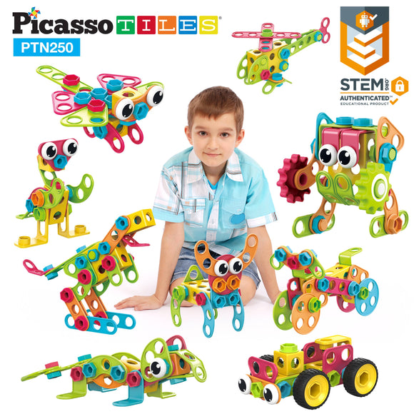 PicassoTiles- 250 Piece Engineering Construction Set