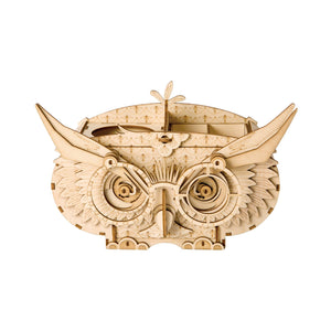 3D Laser Cut Wooden Puzzle: Owl Storage Box