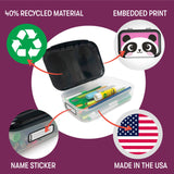 ZIPIT Recycled Plastic Pencil Box for Kids: Panda