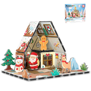 PicassoTiles Gingerbread House Magnetic Tiles - 46 Pieces