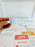 Calendar (Days, Months, Seasons) Flashcards and Magnets