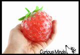 1 3" Strawberry Fruit Water Bead Filled Squeeze Stress Ball