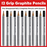 Grip Writing EcoPencil with Eraser - Box of 12