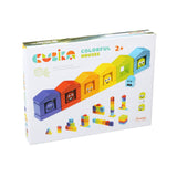 Cubika Wooden Construction Set Colorful Houses