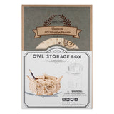 3D Laser Cut Wooden Puzzle: Owl Storage Box