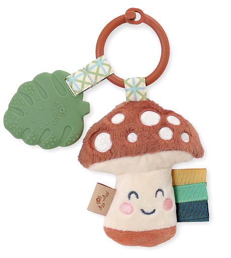 Itzy Pal™ Plush + Teether:  Mushroom