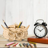 3D Laser Cut Wooden Puzzle: Owl Storage Box