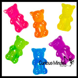 Pack of 6 Gummy Bear Squishy Fidget Pencil Toppers