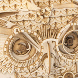 3D Laser Cut Wooden Puzzle: Owl Storage Box