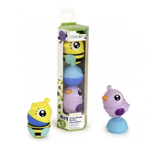 Tube of Educational Beads -Bee and Purple Bird -  6 pieces