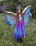 Butterfly Twirl Dress with Wings - Blue