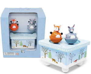 Dancing Fox & Bunny Music Box