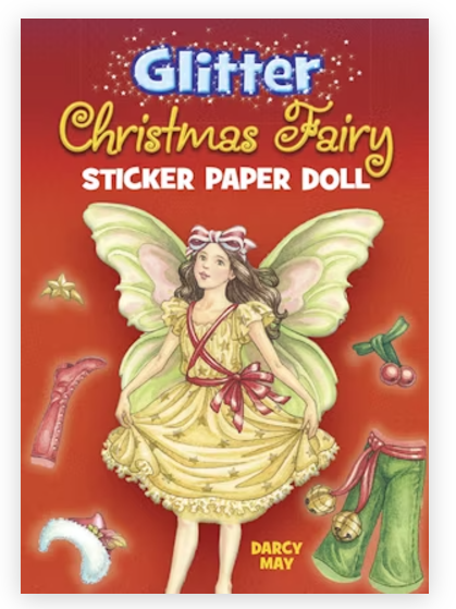 Glitter Christmas Fairy Sticker Paper Doll