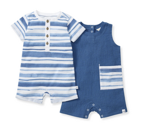 Watercolor Stripe Romper - 2 Piece Set