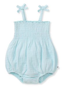 Dotted Muslin Bodysuit - Blue Herizon