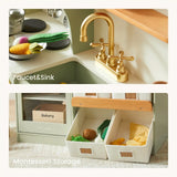 Tiny Land® Pretend Play Kitchen for Toddlers - Serenity Wooden Kitchen – Green