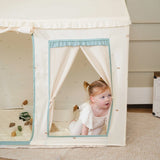 Tiny Land® Sweet Citrus Kids Play Tent – White and Blue Indoor Playhouse