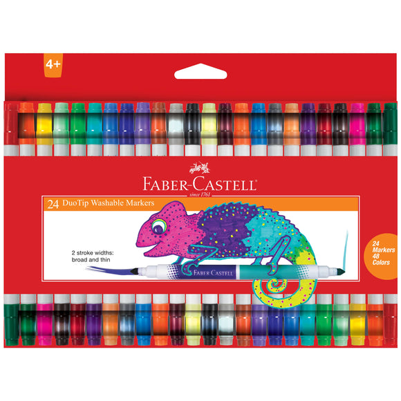 24 DuoTip Washable Markers for Kids: 48 Colors