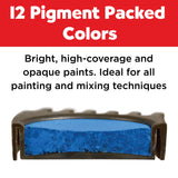 Connector Watercolor Paints for Kids 12 Super Bright Colors