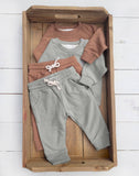 sweat suit Baby Toddler 2pc Cotton set: Brown / 18-24m