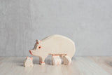 Wood Carved Pig with piglets