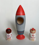 Wooden Rocket Ship Toy with Astronaut