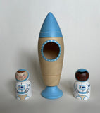 Wooden Rocket Ship Toy with Astronaut
