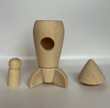 Unfinished Wooden Rocket Ship