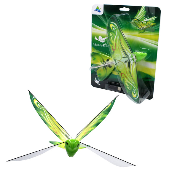 Self Flying eBird- Green. Electric Flapping Wings Bird Drone