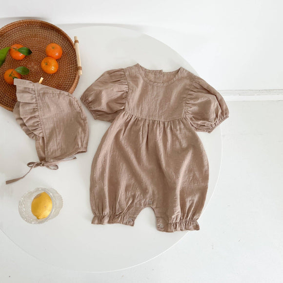 Apricot Romper with Hat