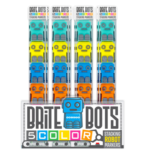 BRITE BOTS STACKABLE MARKERS - DISPLAY OF 12