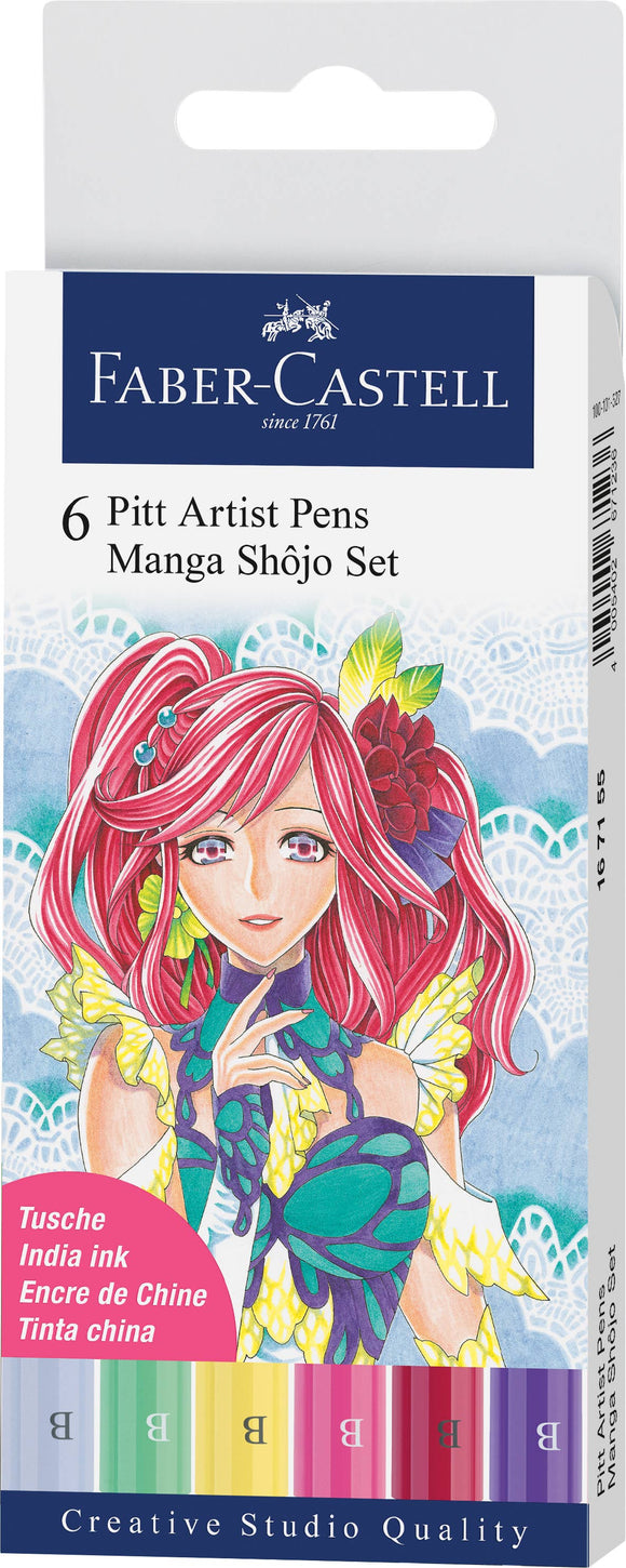 Pitt Artist Pen, Manga Shojo Set - Wallet of 6