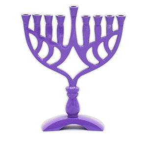 7.5"  Hannukah Candle Menorah Purple
