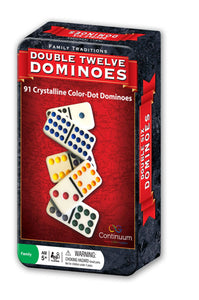 Family Traditions Double 12 Dominoes Tin