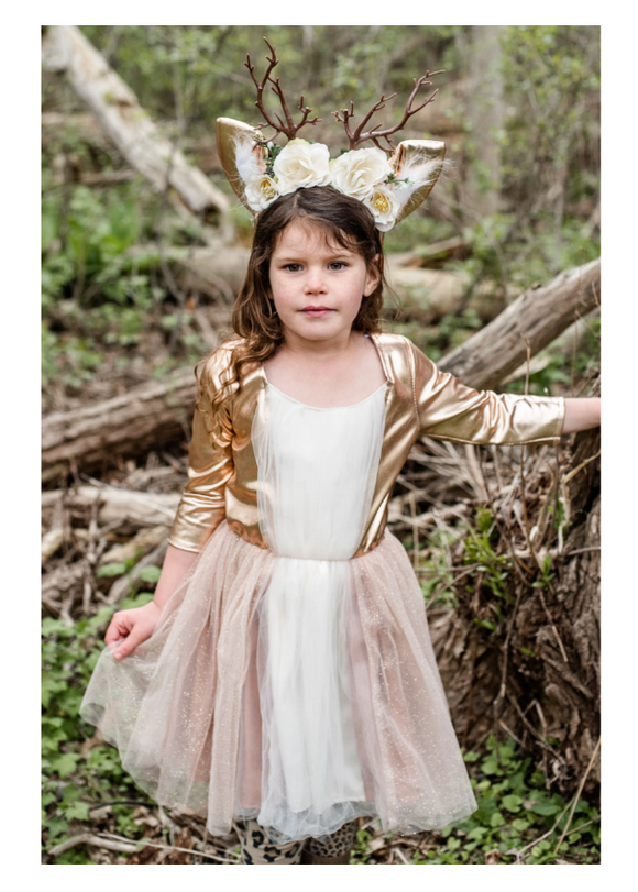 Woodland Deer Dress with Head Piece
