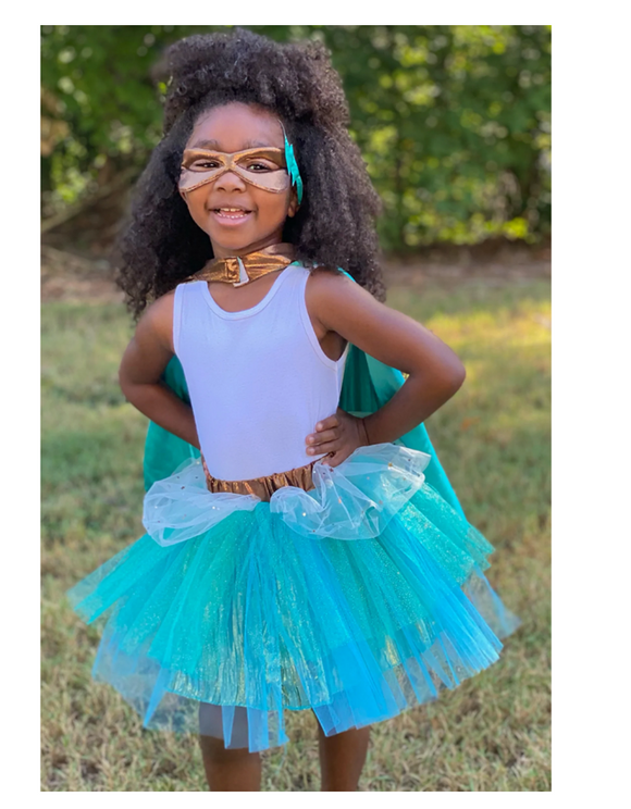 Super Duper Tutu, Cape and Mask - Copper/Teal